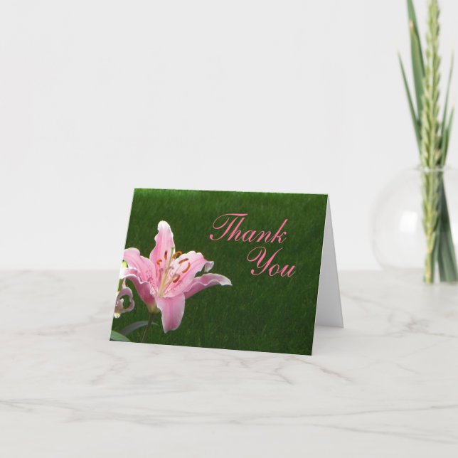 Pink Lily Thank You Card (Front)