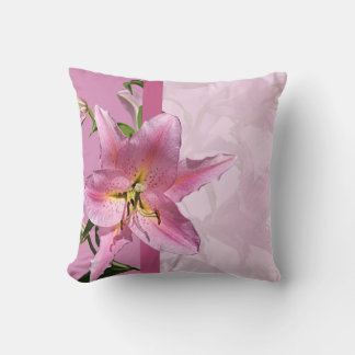 Pink Lily Throw Pillow 2