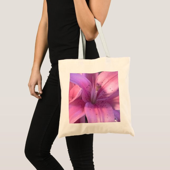 Pink Lily Tote Bag (Front (Product))