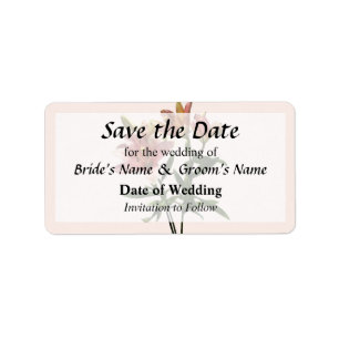 Pink Lily Trio Save the Date Label