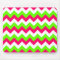 Pink Lime and White Zigzag