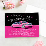 Pink Limousine Bat Mitzvah Night Out Party<br><div class="desc">Set the tone for a fabulous Bat Mitzvah celebration with these glamourous and fun limo Hollywood night out themed pink limo party invitations. Bright and girly hot pink,  black and white colours.</div>