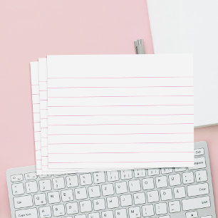 Pink Line Ruled Index Card