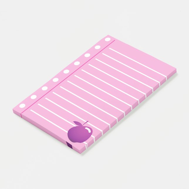 Pink lined Post-it Notes (Angled)