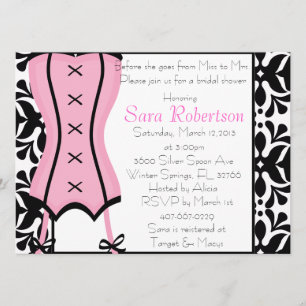 Pink Lingerie Bridal Shower Inivitation Invitation