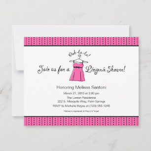 Pink Lingerie Bridal Shower Invitation
