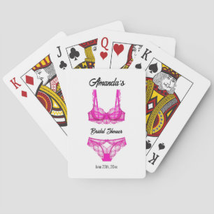 Pink Lingerie Bridal Shower Playing Cards