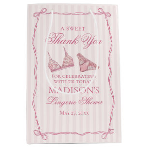 Pink Lingerie Shower Bachelorette Party Favour Medium Gift Bag