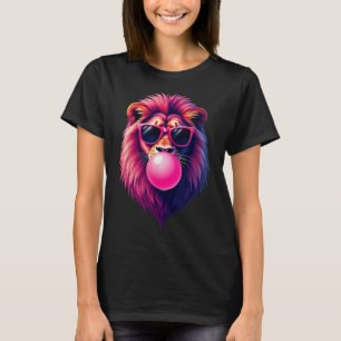 Pink Lion Blowing Bubble Gum T-Shirt