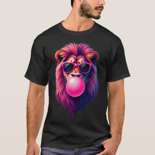 Pink Lion Blowing Bubble Gum T-Shirt