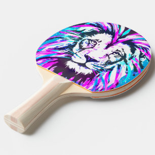 Pink Lion Head - Lion Ping Pong Paddle