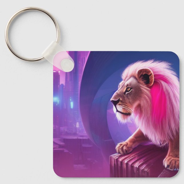 Pink Lion Key Ring (Front)