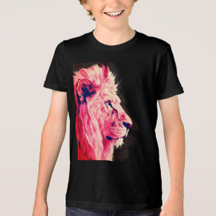 Pink Lion Majesty on Black Canvas Tri-Blend Shirt
