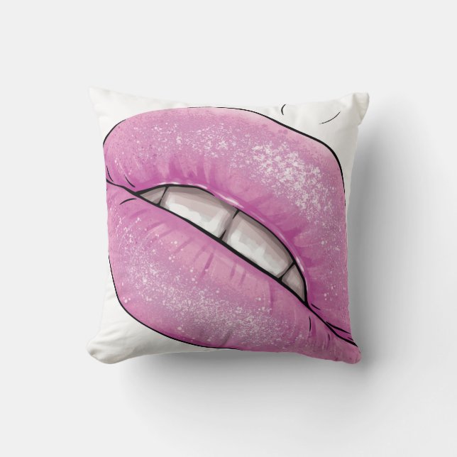 Pink lip colour gloss with teeth cushion (Front)