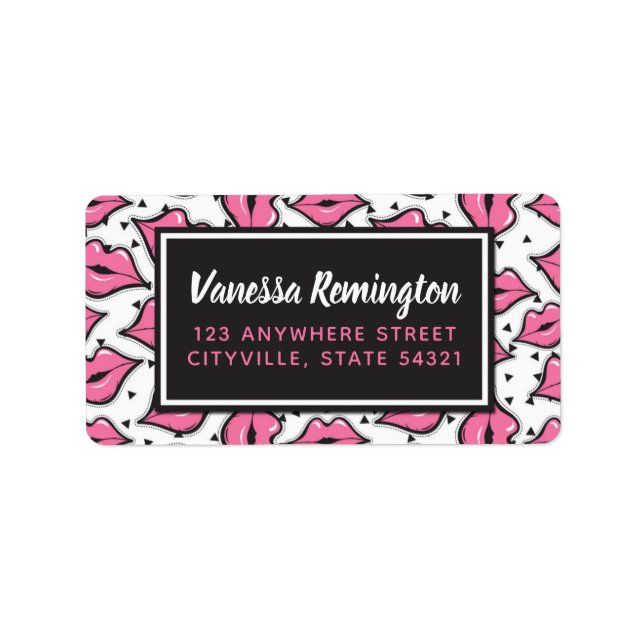 Pink Lip Kiss Lipstick & Beauty Distributor Custom Label (Front)