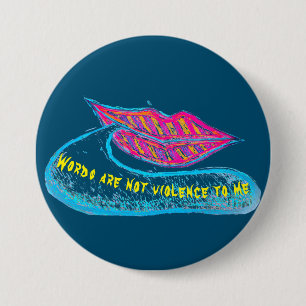 Pink lips and a word baloon or tongue 7.5 cm round badge