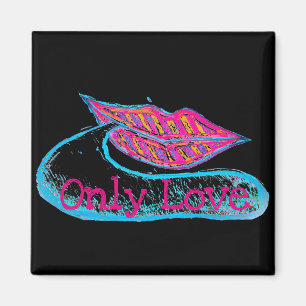 Pink lips and a word baloon or tongue magnet