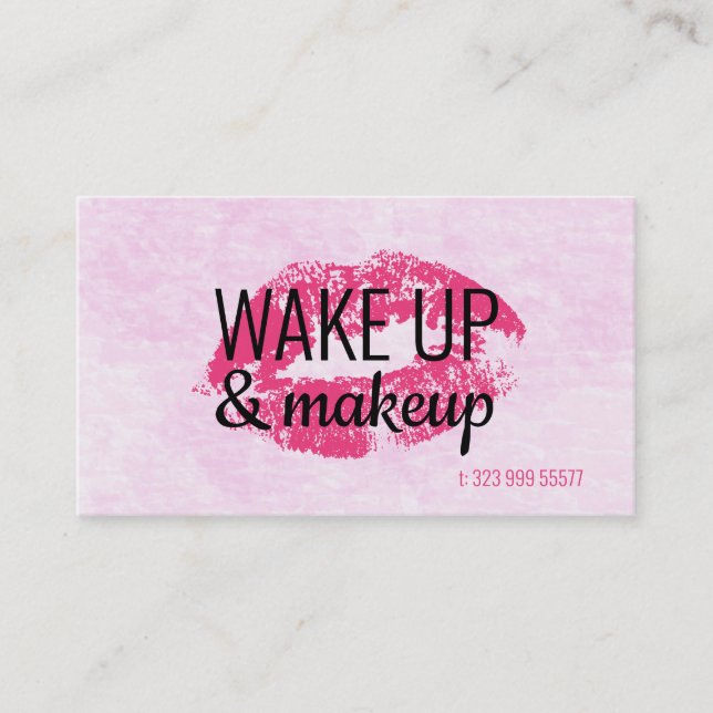 Pink Lips and background Business Card (Front)