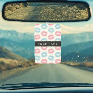 Pink Lips, Blue Lips, Kiss, Your Name, Personalise Car Air Freshener