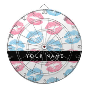 Pink Lips, Blue Lips, Kiss, Your Name, Personalise Dartboard