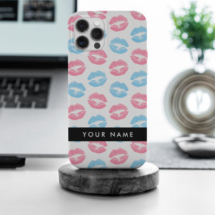 Pink Lips, Blue Lips, Kiss, Your Name, Personalise iPhone 15 Pro Max Case