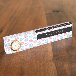 Pink Lips, Blue Lips, Kiss, Your Name, Personalise Nameplate