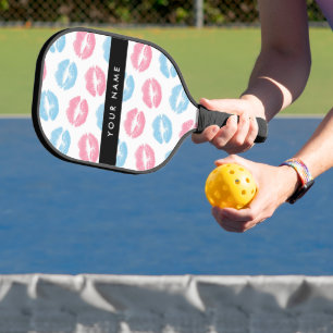 Pink Lips, Blue Lips, Kiss, Your Name, Personalise Pickleball Paddle