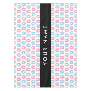 Pink Lips, Blue Lips, Kiss, Your Name, Personalise Tablecloth