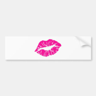 Pink Lips Bumper Sticker