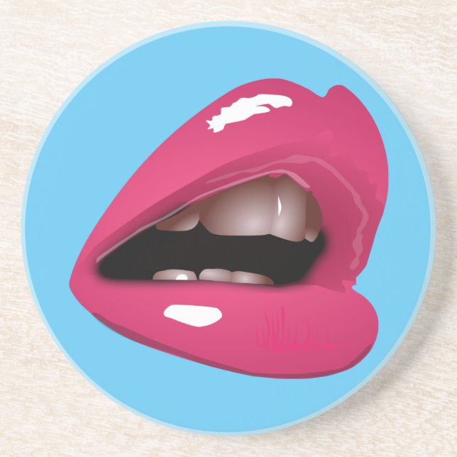 pink lips coaster (Front)