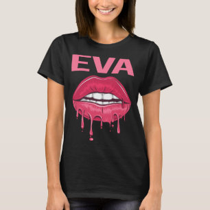 Pink Lips - Eva Name T-Shirt
