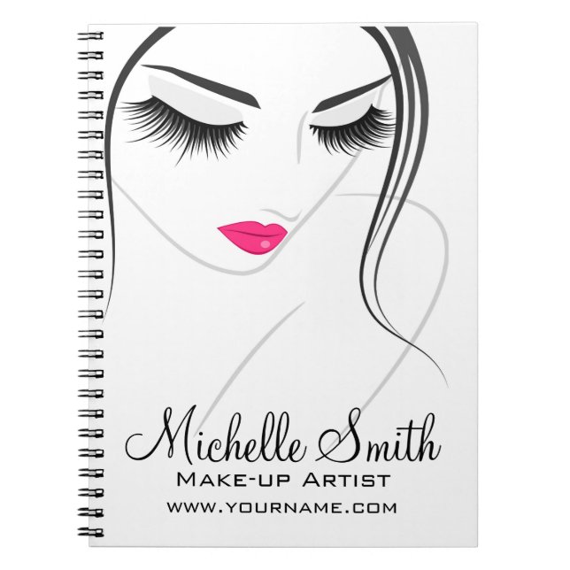 Pink lips Face long lashes Lash Extensions Notebook (Front)