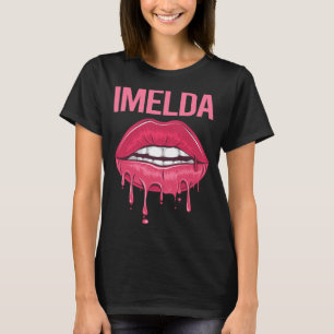 Pink Lips - Imelda Name T-Shirt