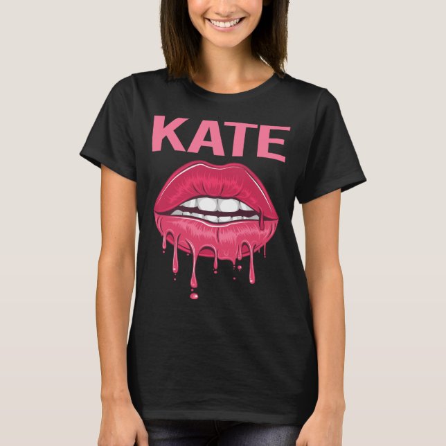 Pink Lips - Kate Name T-Shirt (Front)