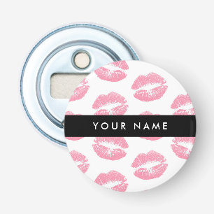 Pink Lips, Kiss, Lipstick, Your Name, Personalise Bottle Opener