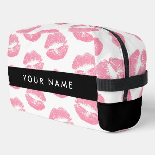 Pink Lips, Kiss, Lipstick, Your Name, Personalise Dopp Kit