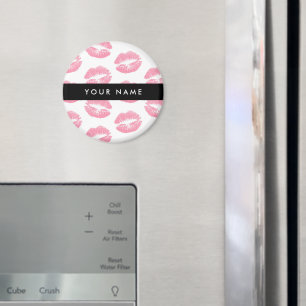 Pink Lips, Kiss, Lipstick, Your Name, Personalise Magnet