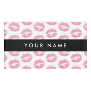 Pink Lips, Kiss, Lipstick, Your Name, Personalise Name Tag