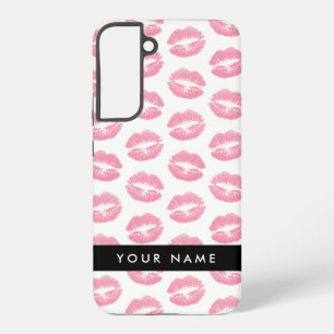 Pink Lips, Kiss, Lipstick, Your Name, Personalise Samsung Galaxy Case