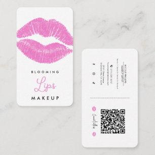 Pink Lips Lipstick Lip Stain Makeup Social Media  Business Card