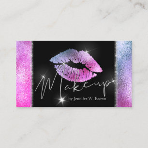 Pink Lips Lipstick Makeup elegant luxury Business Card
