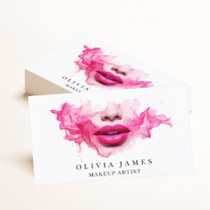 Pink Lips Makeup Artist Cosmetics Beauty Salon Business Card