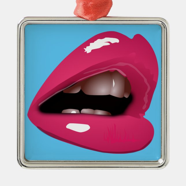 pink lips metal tree decoration (Front)