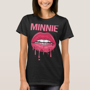 Pink Lips - Minnie Name T-Shirt