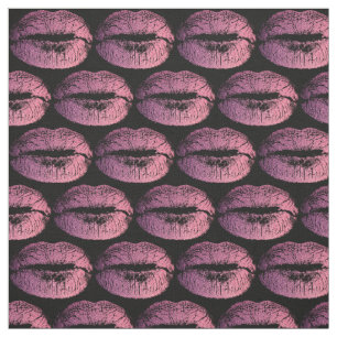 Pink Lips on Black Fabric