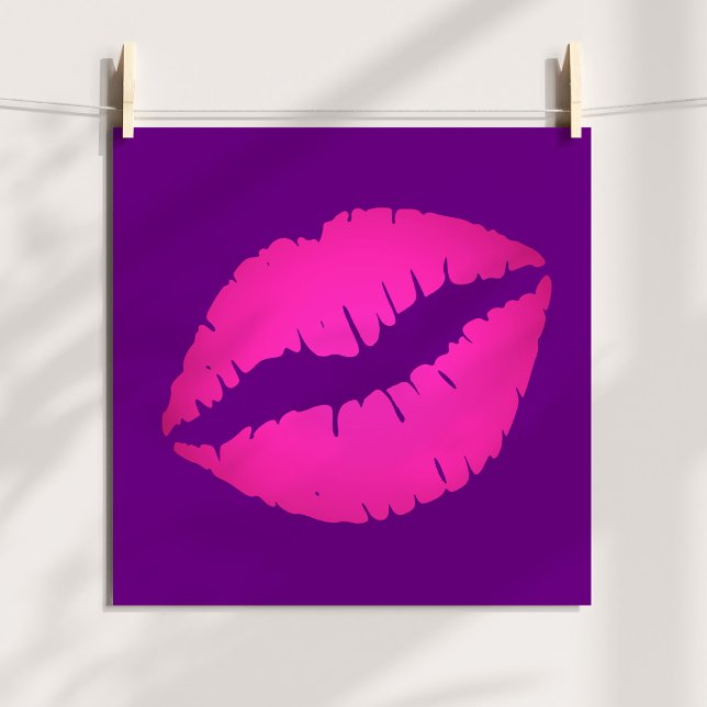 Pink Lips on Purple Poster (Pink Lips on Purple Poster)
