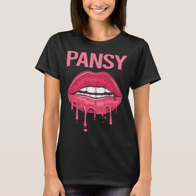 Pink Lips - Pansy Name T-Shirt (Front)