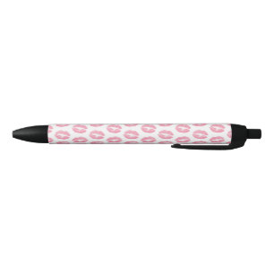 Pink Lips, Pattern Of Lips, Pink Lipstick, Kiss Black Ink Pen