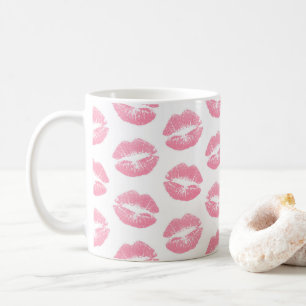 Pink Lips, Pattern Of Lips, Pink Lipstick, Kiss Coffee Mug