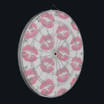 Pink Lips, Pattern Of Lips, Pink Lipstick, Kiss Dartboard<br><div class="desc">Elegant,  stylish and sophisticated pattern with pink lips on white background. Modern and trendy gift,  perfect for the makeup lover in your life.</div>